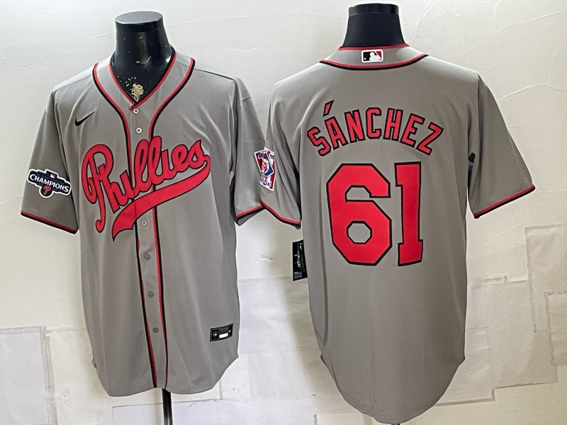Men 2026 Philadelphia Phillies #61 Sanchez grey  Game Nike MLB Jersey 082601->detroit tigers->MLB Jersey